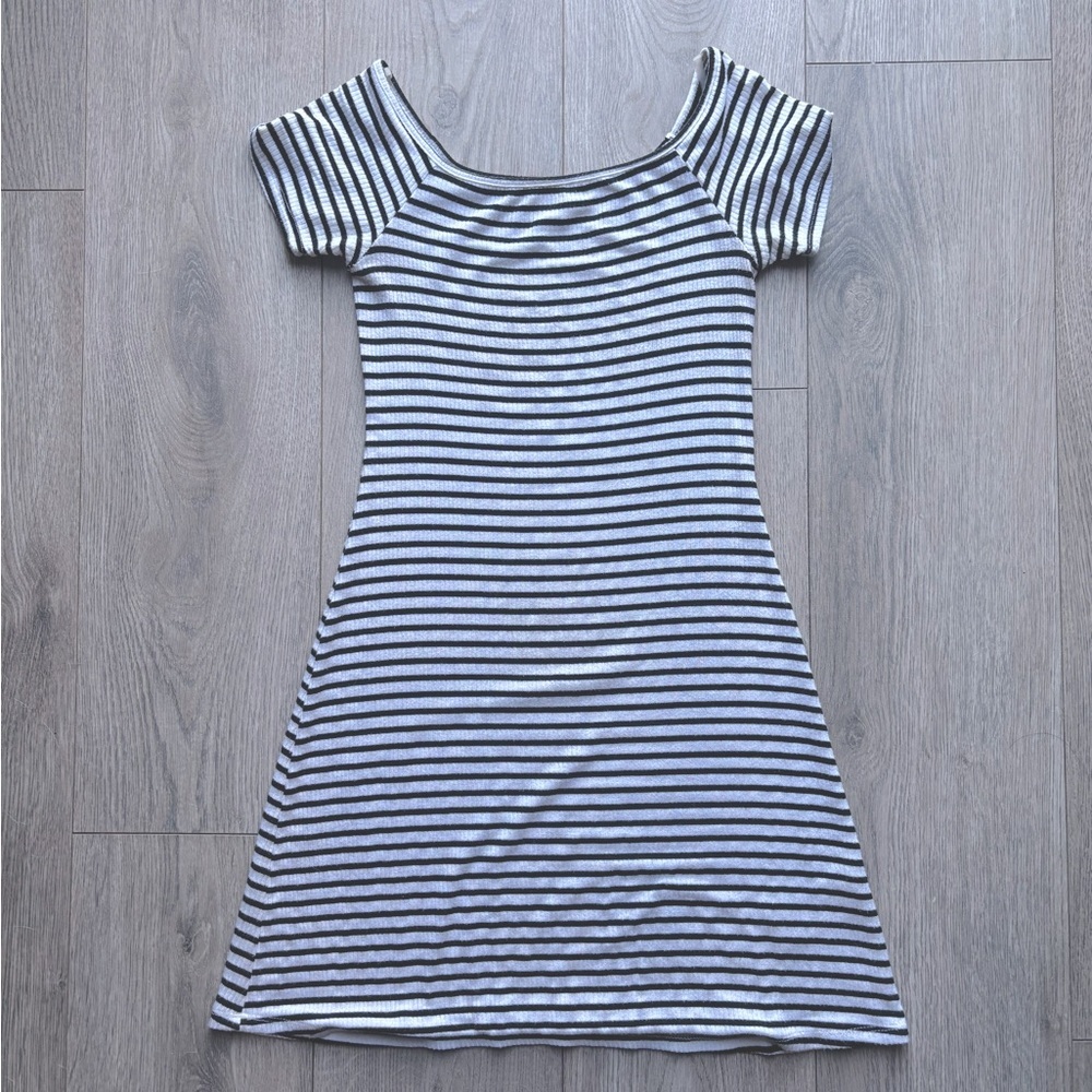 Cooperative Urban Outfitters Striped Bodycon Mini Dress Black White Small